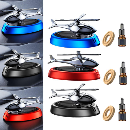 Solar Metal Body Helicopter Car Air Freshener Diffuser With Perfume Oil